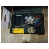 Suitcase with Aurora track items and other toys