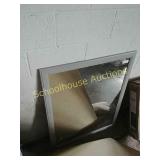 Grey framed mirror approx 3ft x 4ft