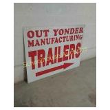 Large METAL sign Approx 6ft wide & 4ft tall