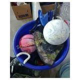 Blue tub full off awesome! Basketballs & more