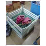 2 racks & pink boots