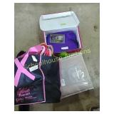 Blanket, bag of deluxe hangers , padlock & more!