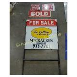 Group of sold signs & miscl (5 signs total) all