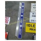 John Deere &unleaded gas sign both approx 3" x