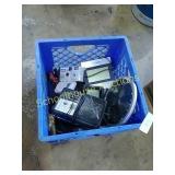 Crate of fun electronics * clocks * radio *
