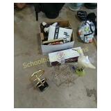 Lot of decor & miscl * wood bird, 3 ring statue &