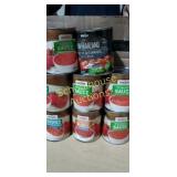 8 cans of assorted tomatoes