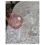 2 Coin glass covered dishes