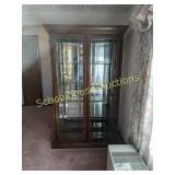 Large lighted curio cabinet
Leaded glass