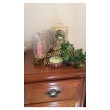 Cute clock, candle holders, jewelry box and