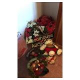 Pile of Christmas. Poinsettias teddy