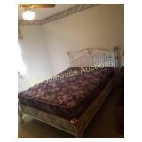 Queen size metal bed frame and mattress and box