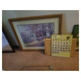 Large barn picture, message board, and calendar