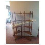 Pair of matching corner shelves. Measures about