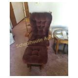 Very nice comfy glider with footstool. Solid wood