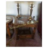 Very nice solid wood square endtable with beveled