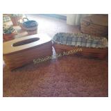 Pair of longaberger baskets. Tissue holder and