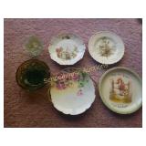 Group of decorative plates and glassware