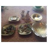 Group of decorative items. Plates, silverplate,