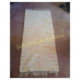 White and peach Runner rug . Measure about 2ft x