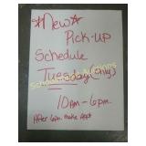Pick up schedule