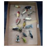 Flat of Vintage Fishing Lures x15 Jitterbugs and
