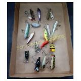 Flat of Vintage Lures x18 some marked