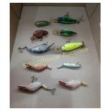 Flat of Vintage Fishing Lures x10 one marked