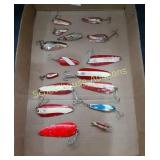 Flat of Vintage metal Spinners x16 some marked