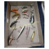 Flat of Vintage Lures x16 some marked