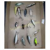 Flat of super Nice Vintage Lures x15 some marked