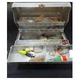 Large Metal Tackle Box multiple Trays, Full of