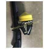 Fishing rod and reel says south end Sunny day