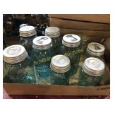 Flat of jars. 5x quart blue Ball Perfect Mason,
