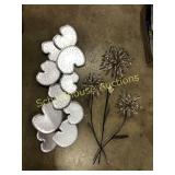 2 silver wall decor