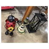 3 pc Outdoor decor. Springy ladybug, electric