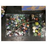 2 bags marbles  Second bag is all shooters &