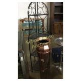 Cute metal corner shelf and large freestanding