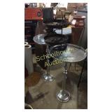 3 part pedestals and pie holder. The silver