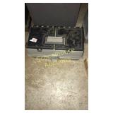 Little plastic "lid locker" tackle box w/goodies