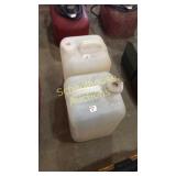 Two 5 gal plastic containers. With nice handle
