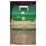 Two plastic tackle boxes of goodies