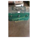 Two green metal tackle boxes of love