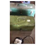 Little metal tackle box of goodies mostly weights