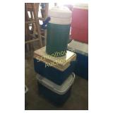 Mini beverage cooler with spout and two mini