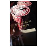 Wonderful red metal trash can