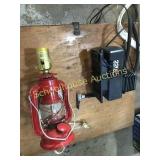 Lamp electric, air compressor and wood box