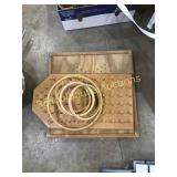 Wooden goodies game board and sewing holder