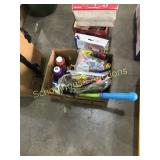 Misc box toys dominos balloons bubbles