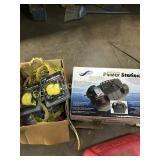 Battery box power station, ratchet tie downs